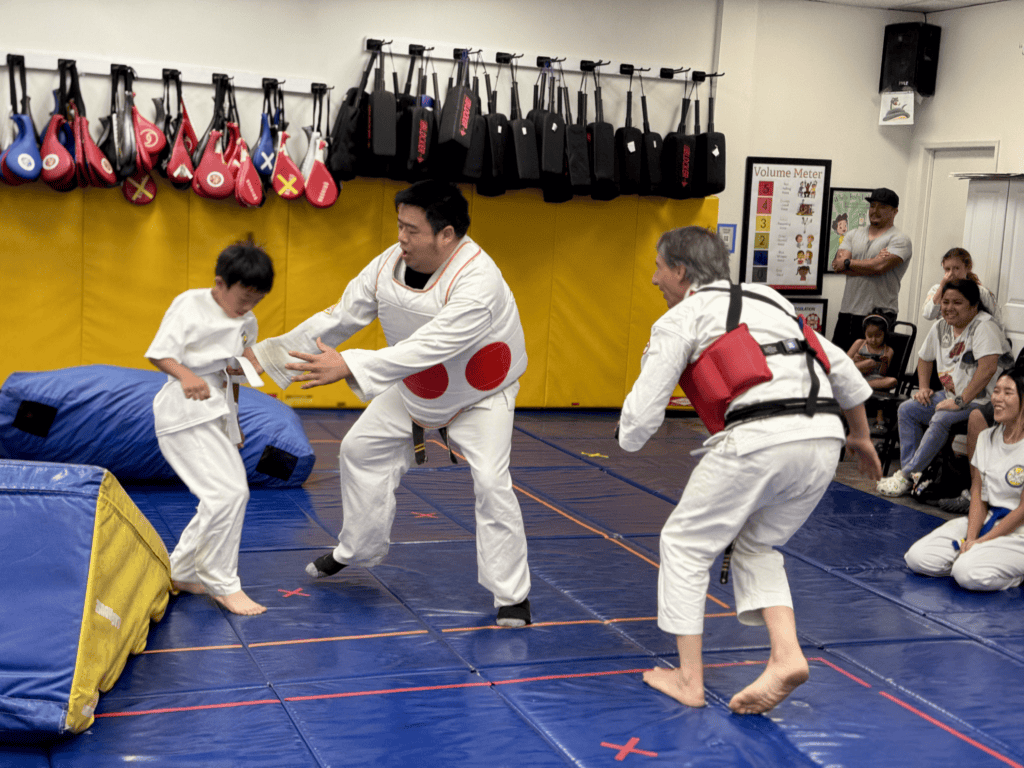 kid running practicing self defense